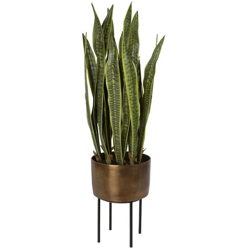 Uttermost 60185 Fasita Antique Brass and Matte Black Planter - Picture 1 of 3