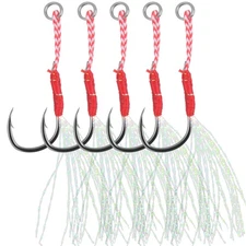 Fishing Assist Jigging Hooks, 50pcs Saltwater Jig Strong Line Hook for Vertical