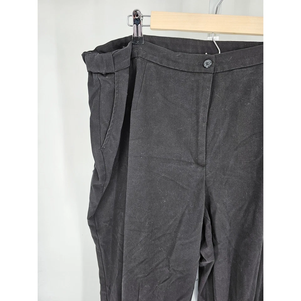 JM Collection Women's Button Closer Black Wide Leg Polyester Pants Size 22WP - Image 2 of 4