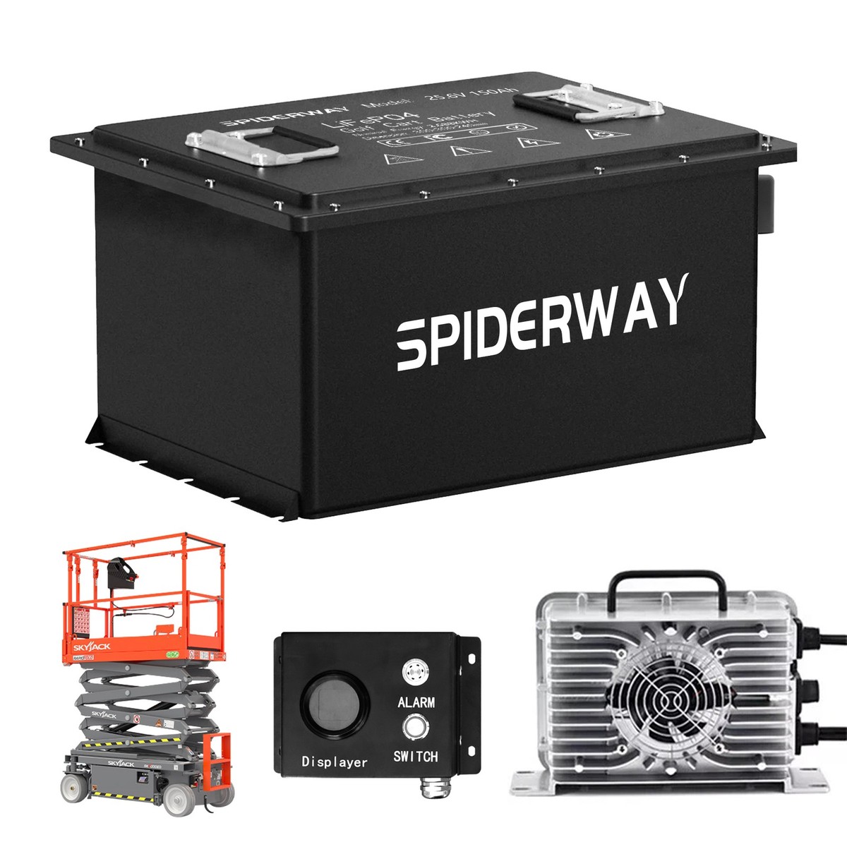 24V 150Ah LiFePO4 Battery for Genie GS2632 2642 2646 3232 3246