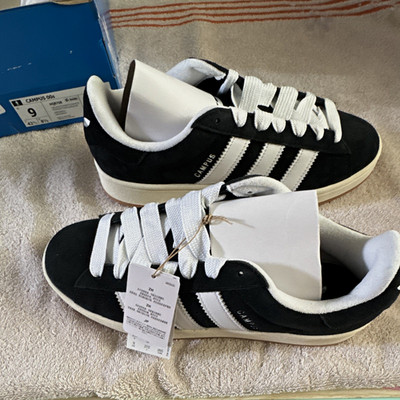 adidas Campus 00s Core Black/Cloud White Low Top Suede Sneakers HQ8708