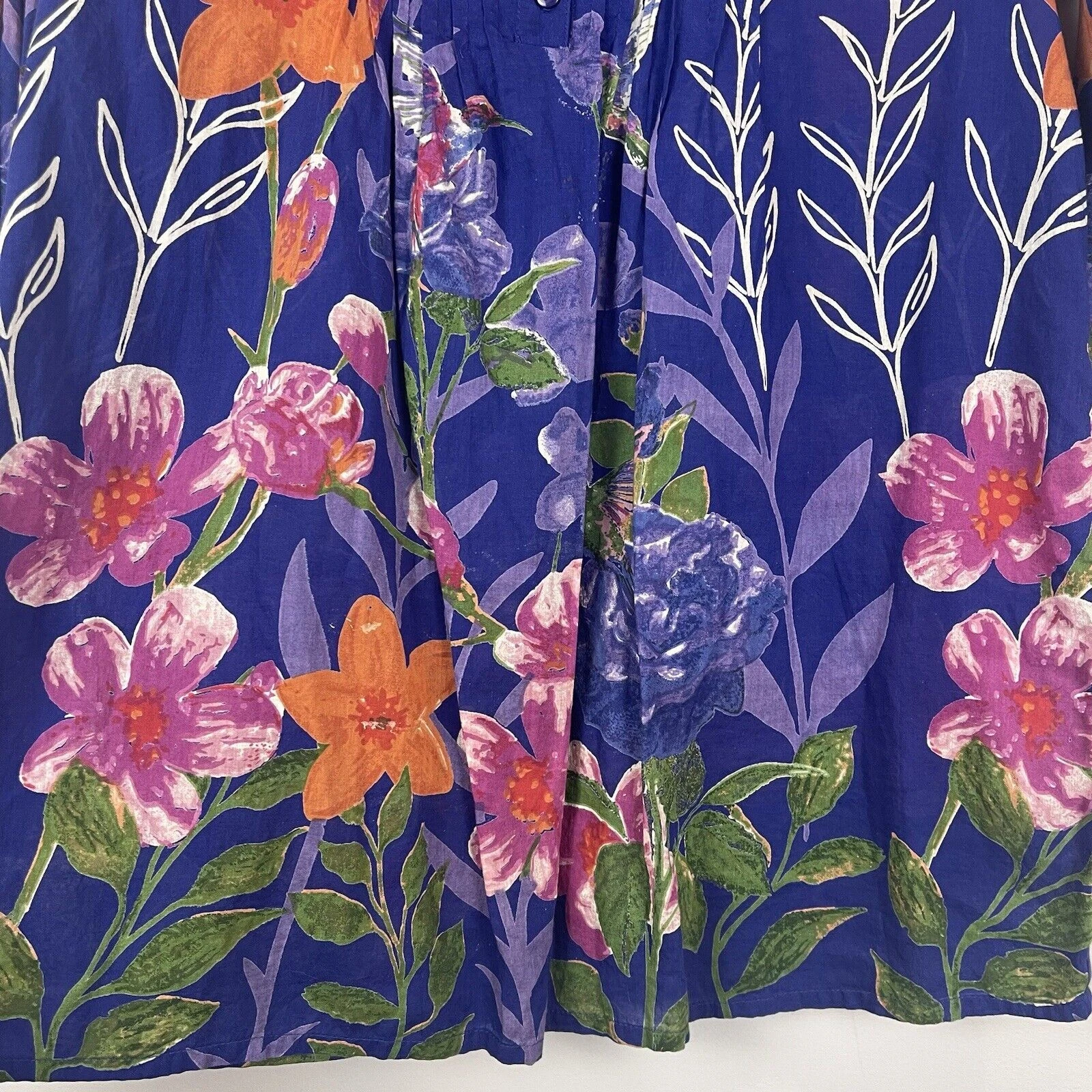  hummingbird garden woven cotton tunic artsy shirt