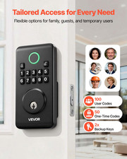 Keyless Entry Door Lock, Matte Black