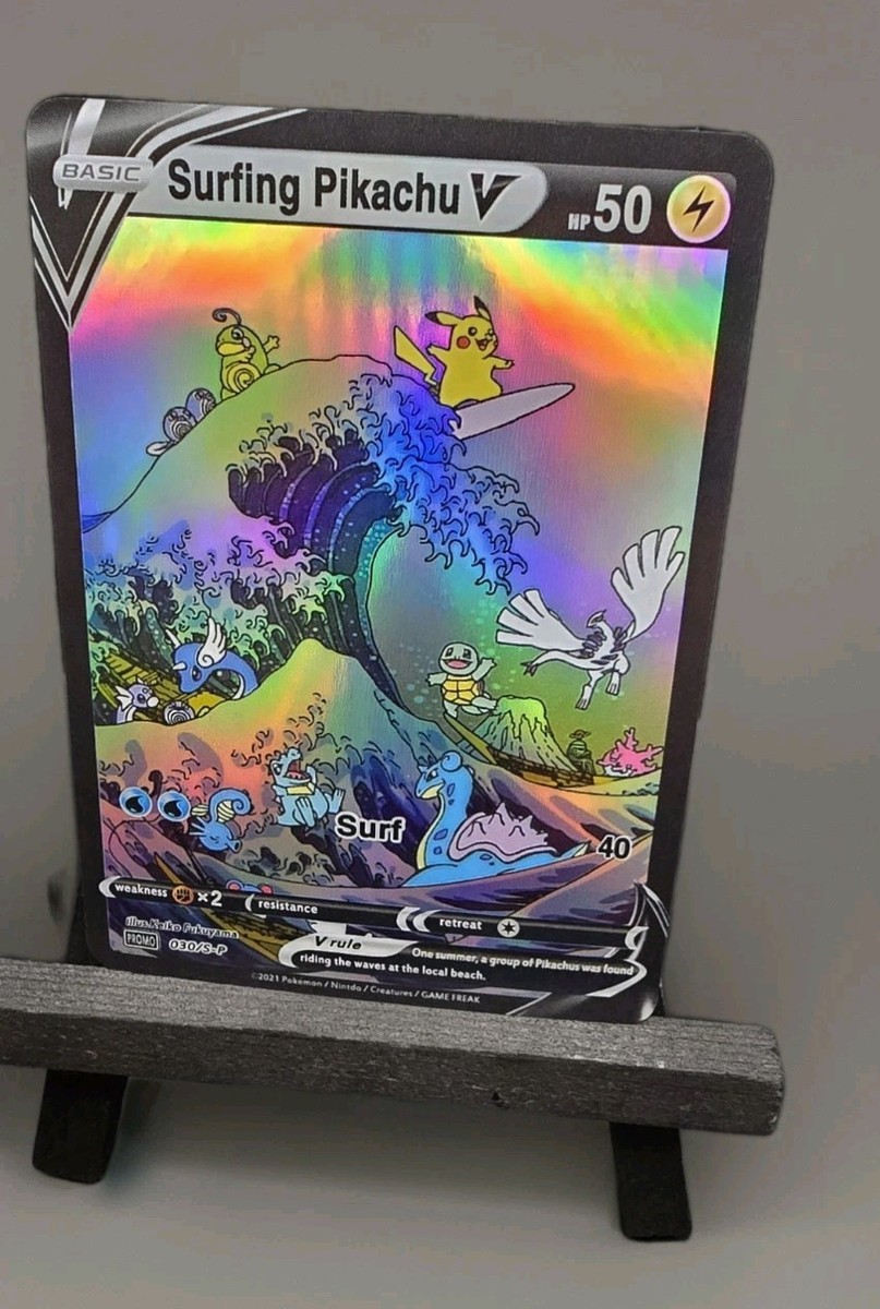 V 纏め foilカード Pokemon Surfing Pikachu V Full Art Custom Pokemon Holo Foil