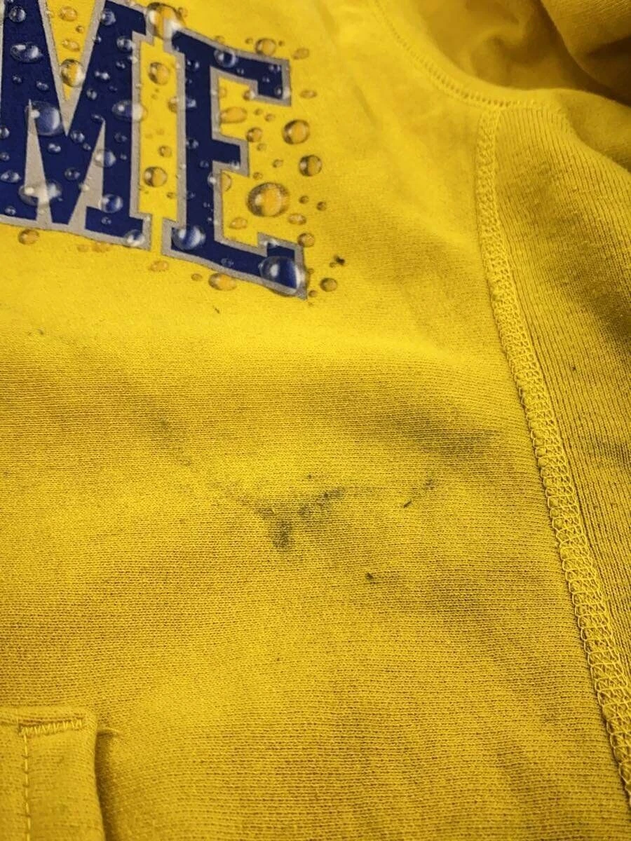 Felpa Supreme con cappuccio M cotone giallo con sporco usata