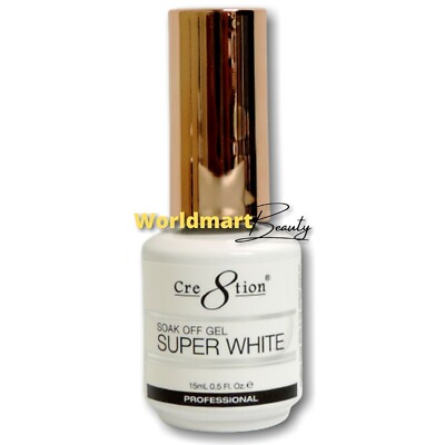 Cre8tion Gel Nail Polish 0.5fl.oz Color Gel Nail #09602- Super White