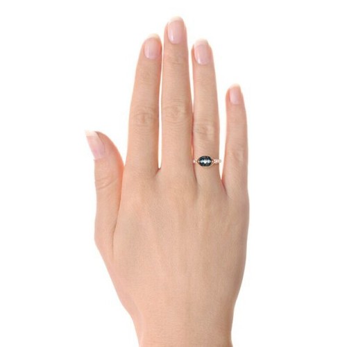 Anillo de piedras preciosas de topacio azul para mujer corte ovalado joyas de eternidad para uso de compromiso - Imagen 5 de 6