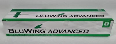 BluWing 21g Safety Blood Coll. Set w/Luer Adapter 50/BX Ref No MER2021 Long Exp.