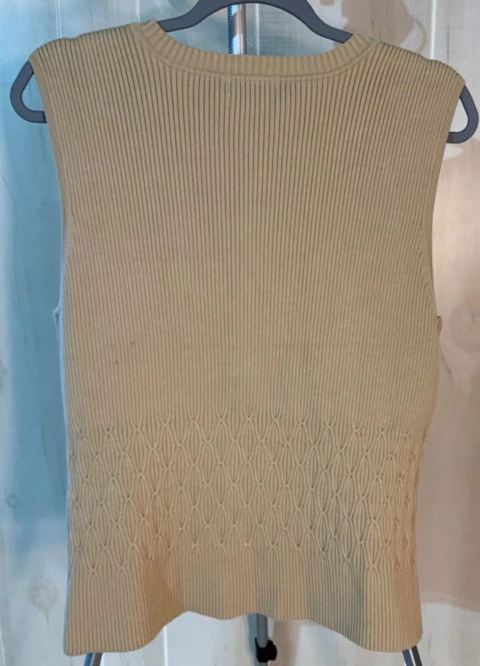 NUEVO Apostrophe Mujer XL Punto Suéter Chaleco Tostado Foto 2 de 4