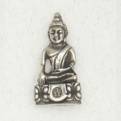 Buddha in Meditation Pewter Master Taps Into Cosmic Reality Silver Pendant