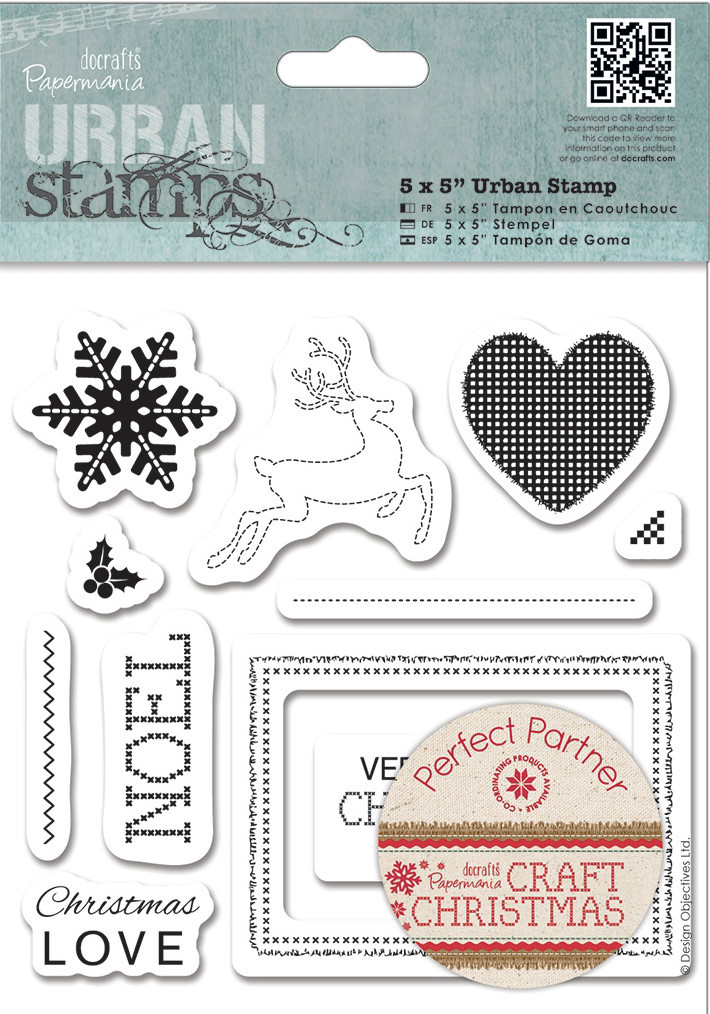 Papermania rubber stamps Craft Christmas wishes Reindeer Noel Snowflake Love