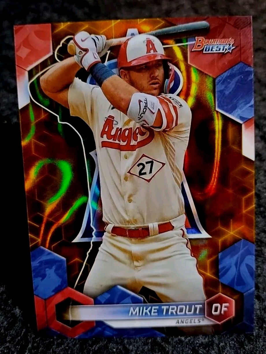 2023 Bowman's Best #44 Mike Trout Gold Lava Refractor #45/75