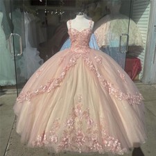 Princess Quinceanera Pink Ball Gown Off-Shoulder Ball Gown Party Sweet -
