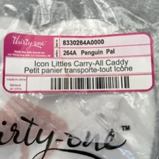 Thirty-One Littles Carry All Caddy Penguin Pal 264A New 6"H x 5.5"L x 5.5"D