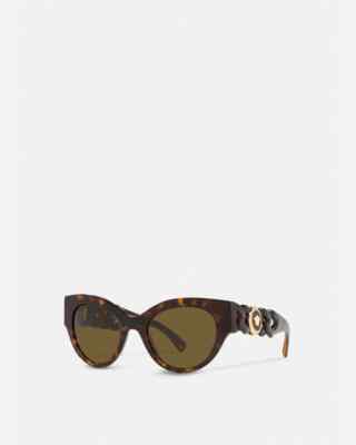 Versace Medusa Chain Sunglasses Vintage 1990s Versace Black Oval Chain Arm Sunglasses Medusa  main image 3