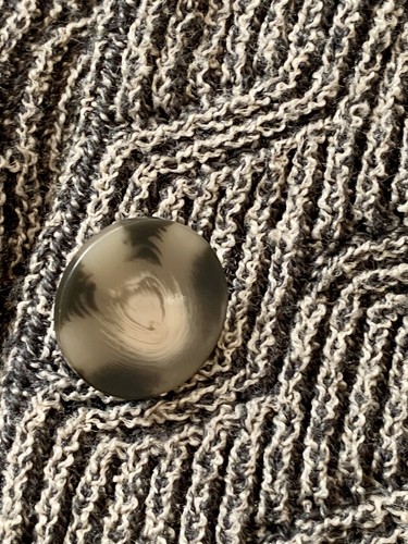 Vintage Liz Claiborne brown cardigan Sweater Faux Fur Collar M Old Money Preppy - Picture 3 of 12