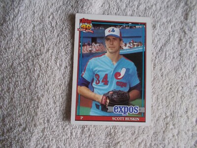 MLB Topps 1991 40 Jahre Baseball ''SCOTT RUSKIN'' #589 Expos Trading Card n25