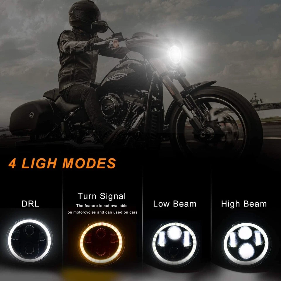 Faro LED redondo DOT 5.75 5-3/4 para Honda VTX 1300 1800 C R RETRO VTX Foto 2 de 4