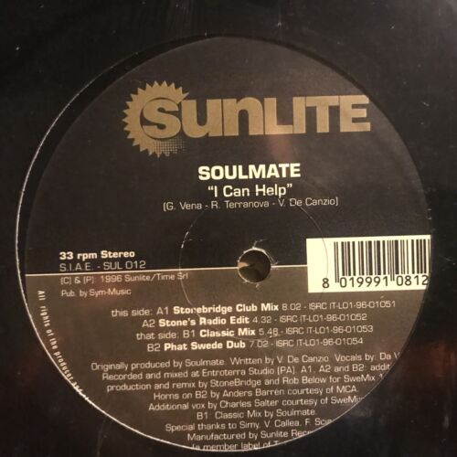 SOULMATE • I Can Help • Vinile 12 Mix1996 SUNLITE - Photo 1/1