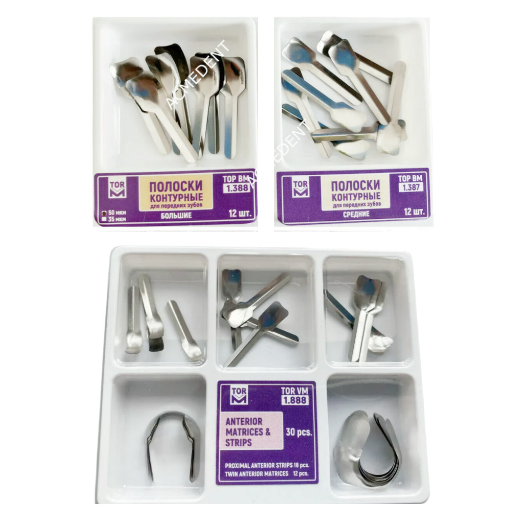 Tiras dentales proximales anteriores matrices anteriores gemelas matriz diente adyacente