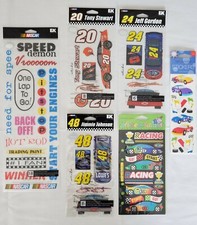 Lot of 6 NASCAR Racing Scrapbooking Sticker Packs Race Cars Stewart Gordon NEW 