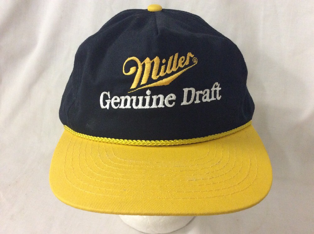 Vintage Miller Genuine Draft beer trucker snapback baseball cap