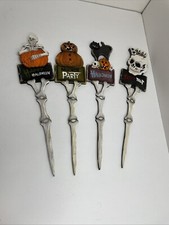 4 Halloween pumpkin, Skull, Cat, Stake wooden Decorations- Halloween Party