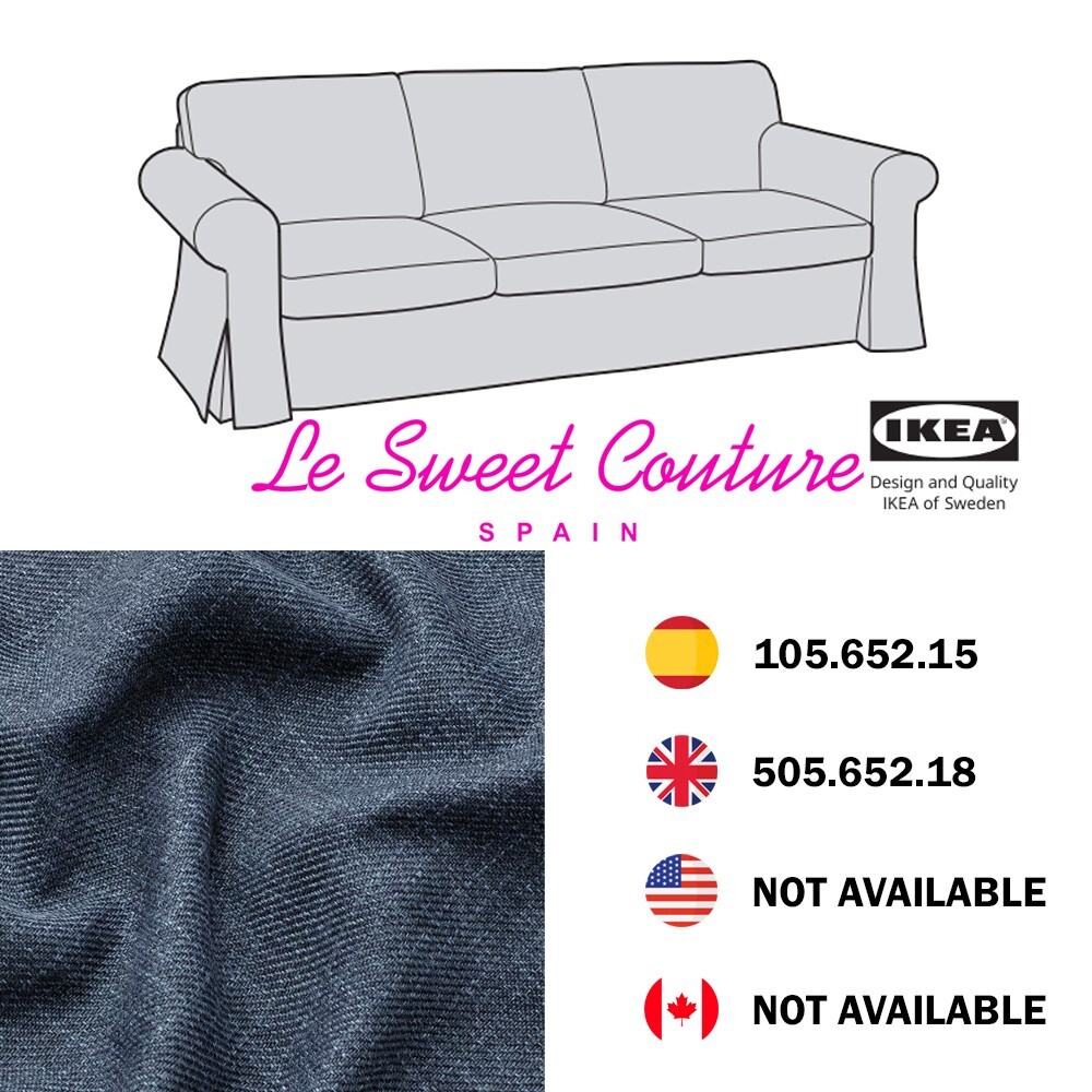 IKEA EKTORP Cover for 3-seat sofa, Kilanda dark blue 105.652.15 / 505.652.18