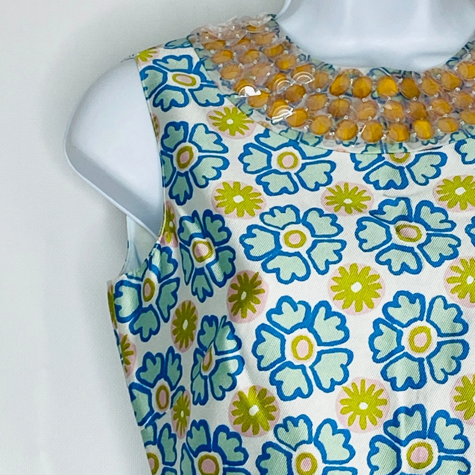 Abito Tory Burch Annette in seta edizione limitata David Hicks floreale taglia 2 nuovo $498