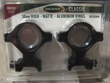 Weaver Style 00706WM Classic Scope Rings 30mm - High - Black Matte Aluminum