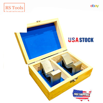New Cast Iron Vee Block Set Of 2 Pcs 3'' x 1-1/4'' x 2-1/4'' Without Clamp  RSTOOLS