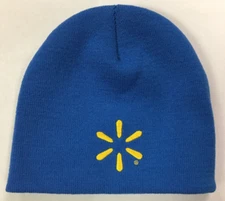 Walmart Associate Blue Embroidered Knit/ Beanie Spark Design BRAND NEW
