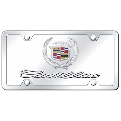 Cadilac Dual Logo License Plate Kit (Chrome on Mirrored)