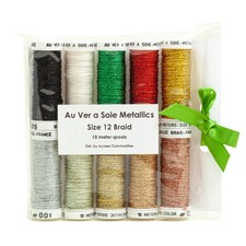 Au Ver a Soie Color Size 12 Metallic Braid Collection Needlework Embroidery