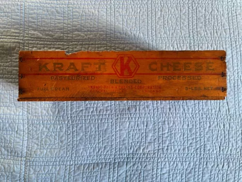 Vintage Complete Wooden Kraft American Cheese Box 5 Lb Chicago Kraft Cheese Co