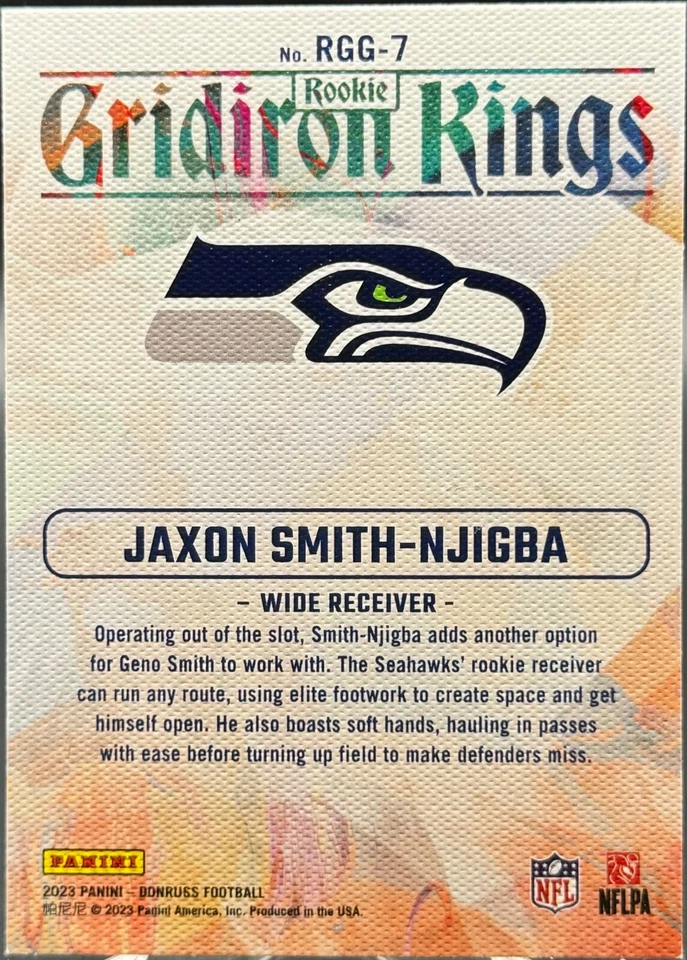 2023 Panini Donruss - Jaxon Smith-Njigba Seattle Seahawks Rookie Gridiron Kings  - Image 2 of 2
