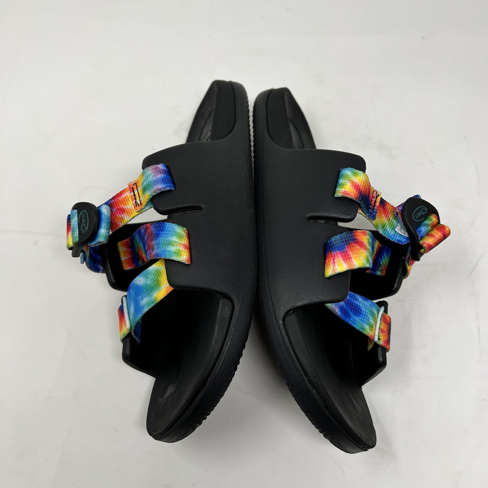 APL Sandali donna Chaco Chillos 6 slide neri arcobaleno tie dye cinturini regolabili