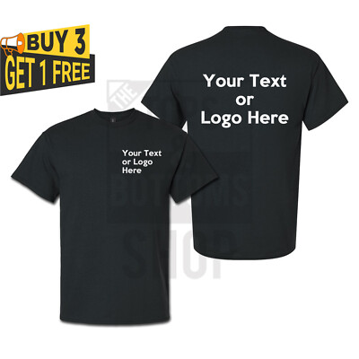 Custom Text T-Shirt, Personalized Text, Add Your Own Text, Front and Back 