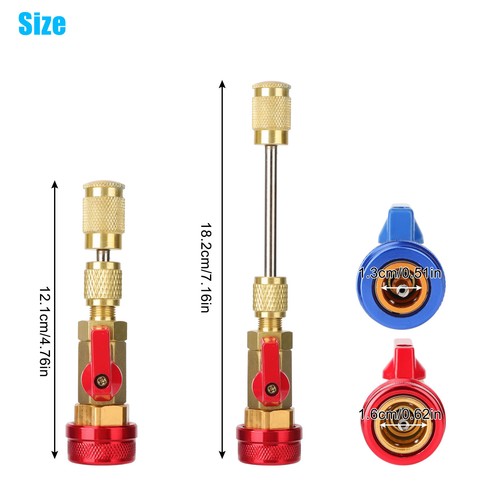 Car R134a A/C Air Condition Valve Core High/Low Pressure Remover Installer Tool - Foto 8 di 9