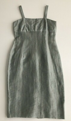 cream linen dress with buttons Linen Button-Down Midi Dress main image 1