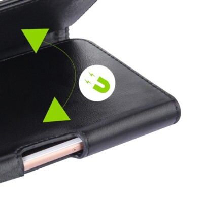 Suncase Custodia compatibile con iPhone 14 Pro Max (6,7), con linguetta di estrazione, in pelle, colore: verde anticato