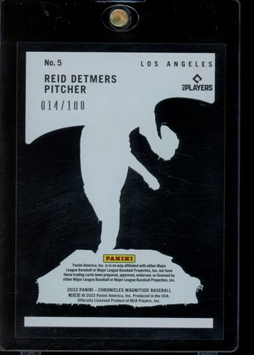 2022 Panini Chronicles #5 Reid Detmers Magnitude Red #/100 - Picture 2 of 2