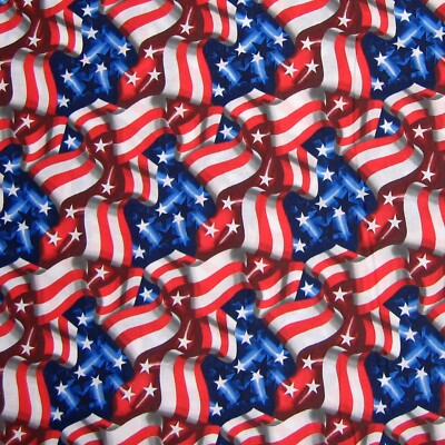 Patriotic US Flag Fabric ~ 100/% Cotton By The Yard ~ Timeless Treasures C2056