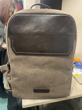 The Bridge - Marrone e beige, zaino in tessuto e pelle unisex 