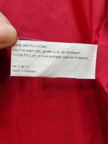 Gallery Rain Jacket Women's Medium Red Polyester Lined Slit Pockets Full Zipper - Picture 8 of 9