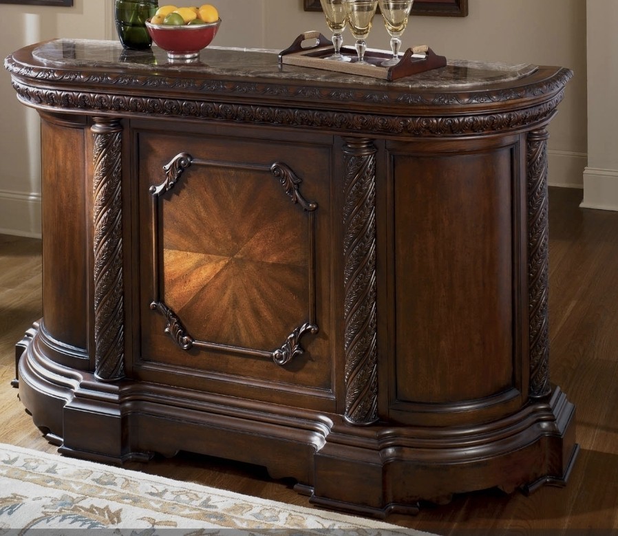 Ashley Furniture North Shore Marble Top Bar D553-65 - Millennium