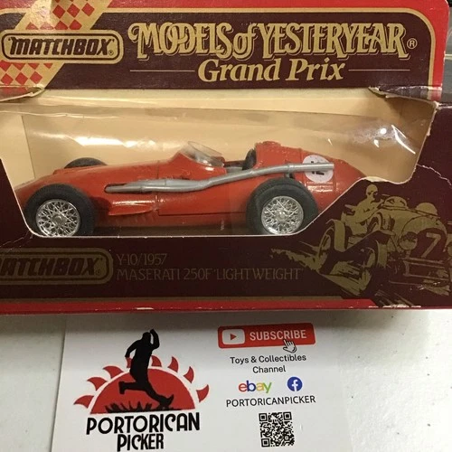 MATCHBOX MODELS YESTERYEAR Y10 RED 1957 MASERATI 250F LW RACE CAR 1/43 MIB MOY