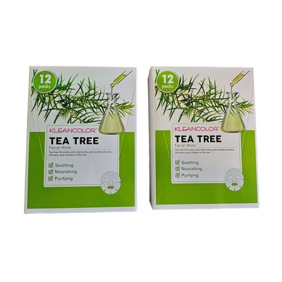 Tea Tree Face Mask Set   24-Pack Hydrating & Soothing Sheet Masks