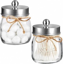 2 Pack Qtip Holder for Bathroom - Cotton Swab Holders, Bathroom Organizers and