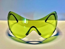 Christian Dior SKY1 Shield Sunglasses Yellow Neon 2000s Rare Safilo Complete Set